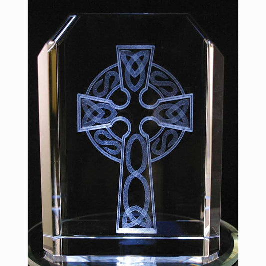 Laser Engraved Crystal Celtic High Cross