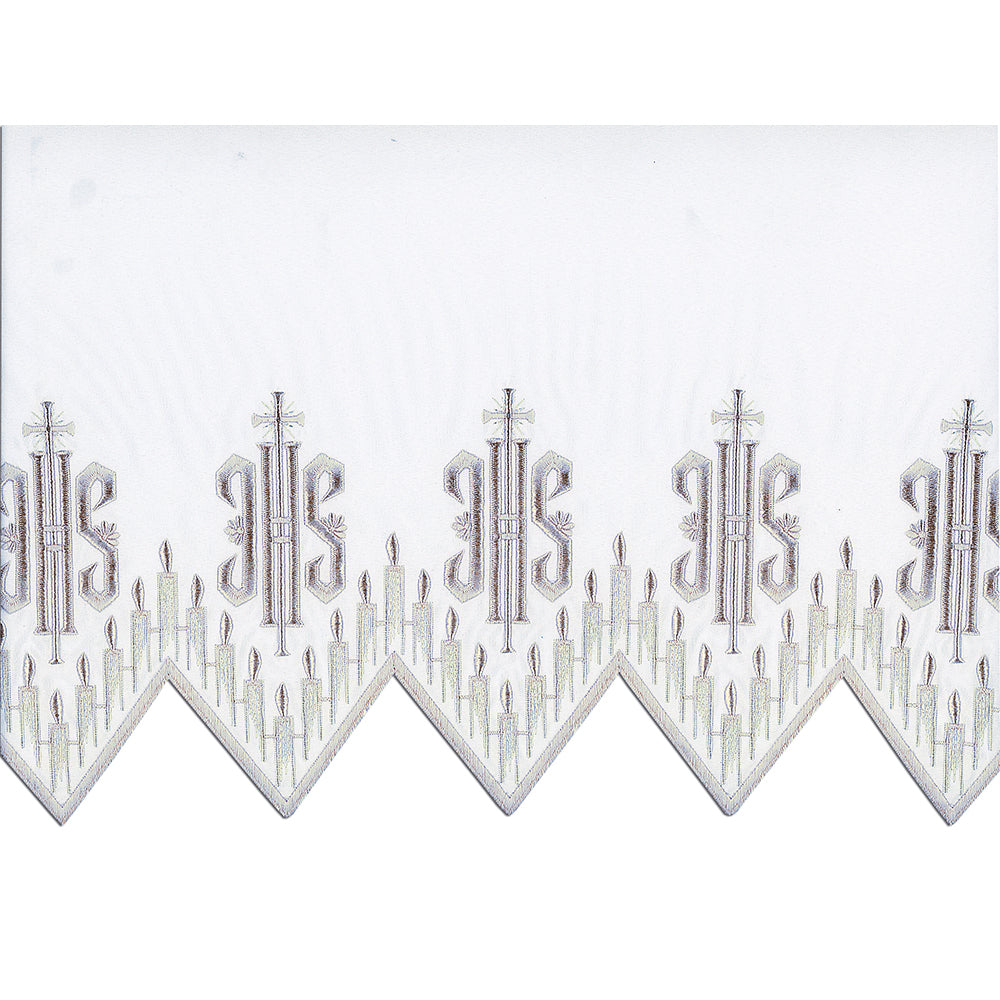 White Silk Embroidered Altar Cloth - Design BV1408WH