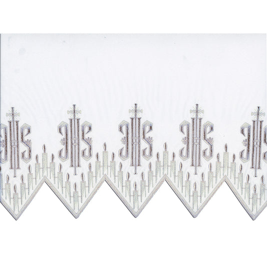 White Silk Embroidered Altar Cloth - Design BV1408WH