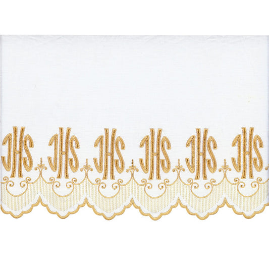 Gold Or White Silk Embroidered Altar Cloth - Design BV1820
