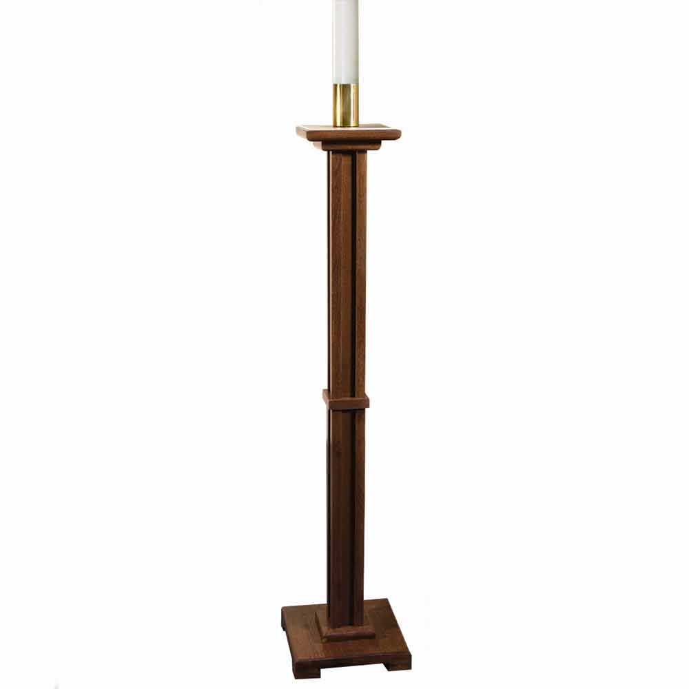 43" Walnut Paschal Candlestick