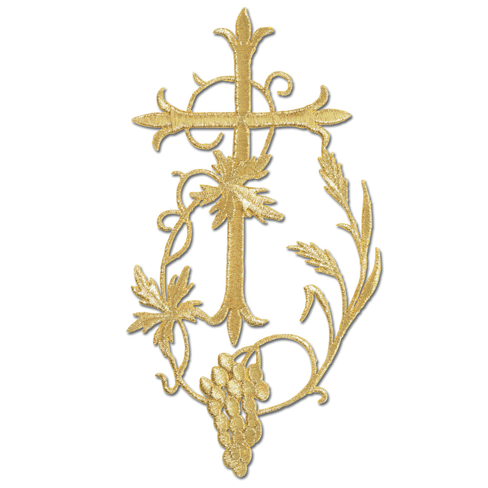 Cross with Wheat and Grape Applique