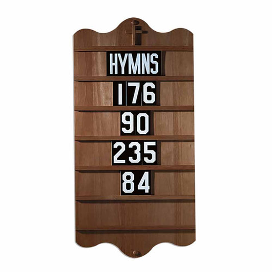 Wall Mounted Hymn Board Walnut Stain
