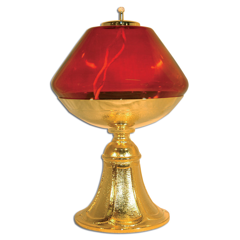 8 1/4" Gold Plated Brass Oil Sanctuary Lamp, Style 1487