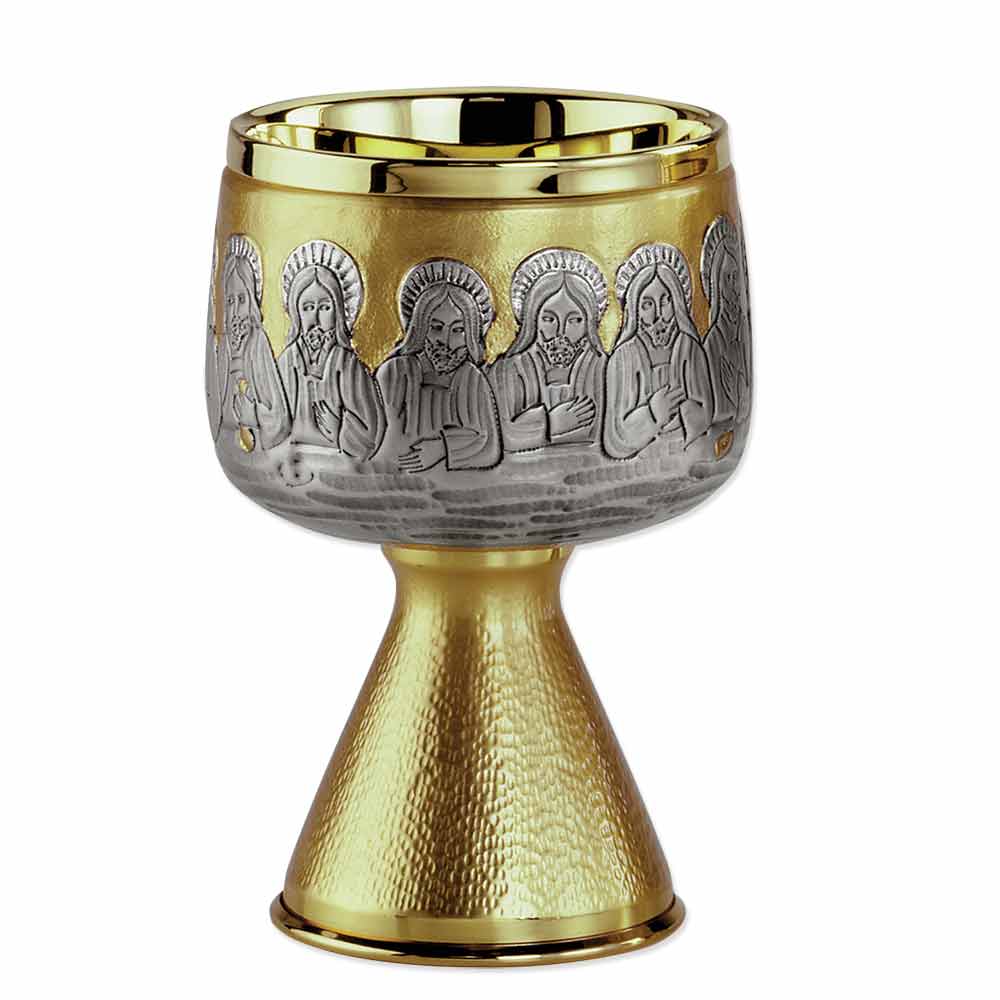 6 1/2" High Last Supper Brass Chalice