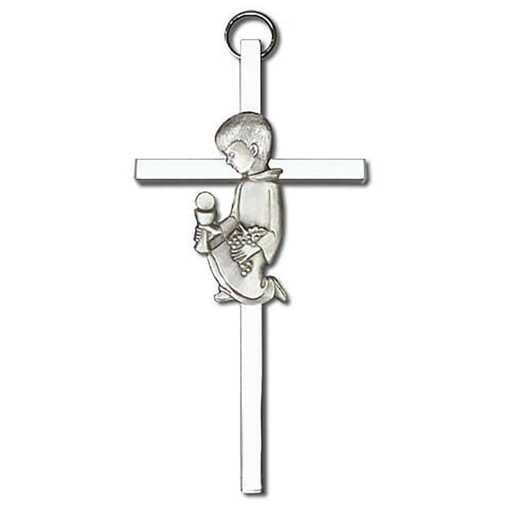 Communion Boy 4" Metal Wall Cross 4430