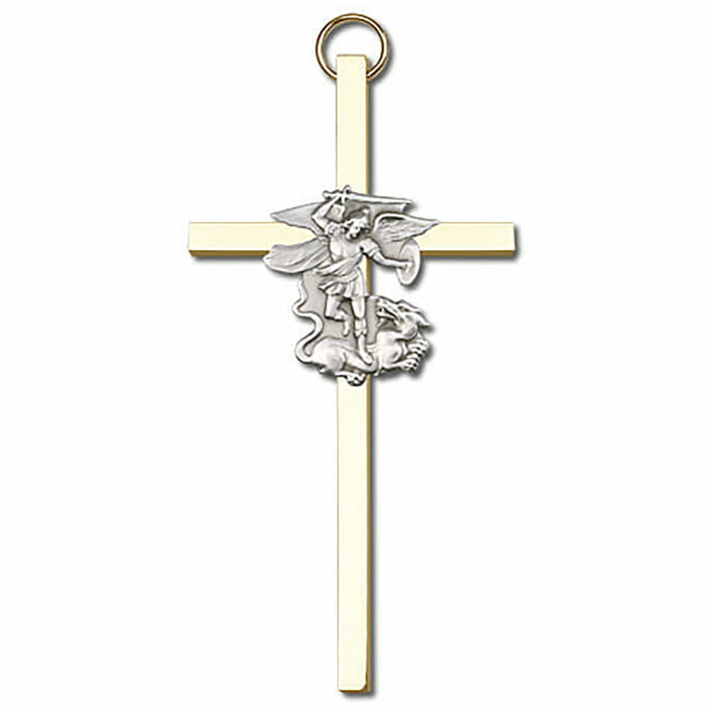 St. Michael 4" Metal Wall Cross 4845