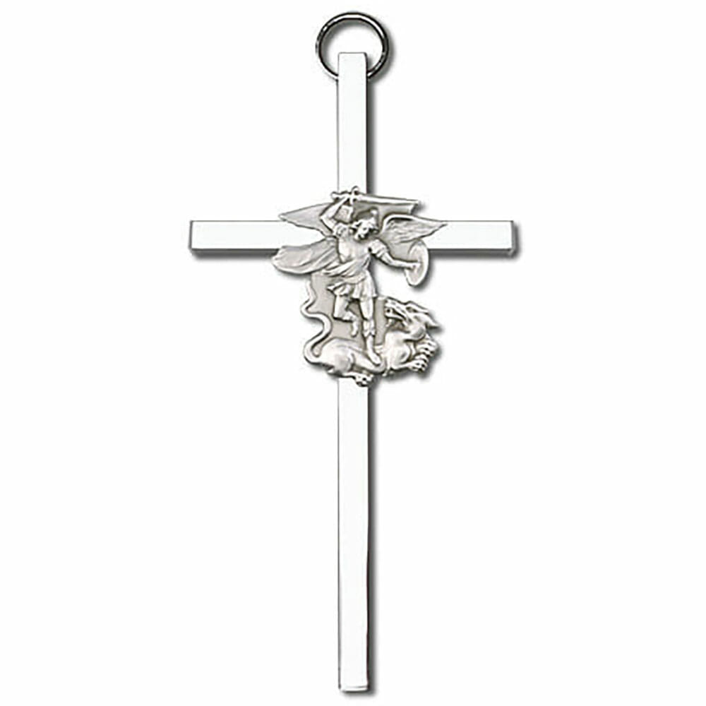 St. Michael 4" Metal Wall Cross 4845