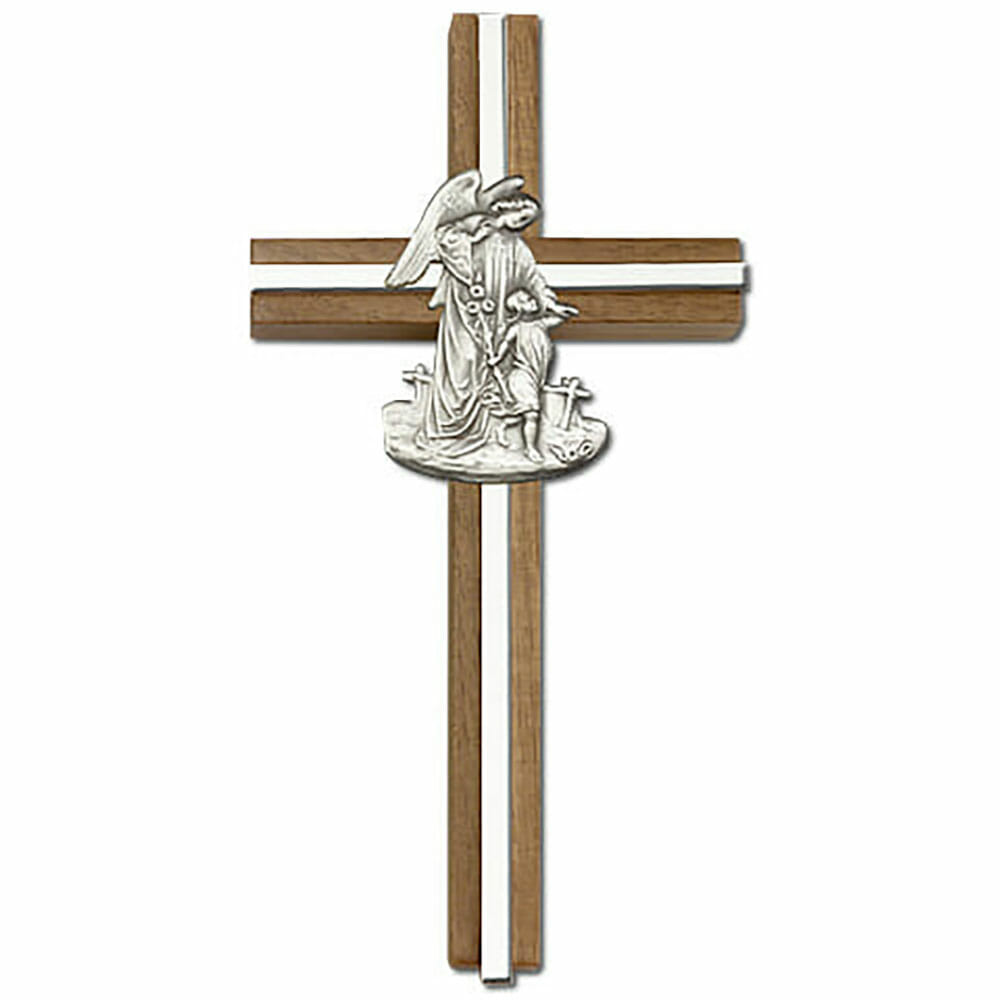 Guardian Angel 6" Wood Cross 5025