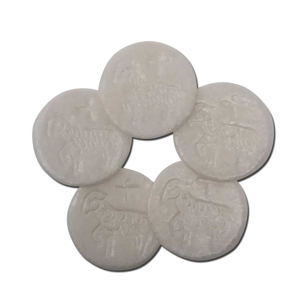 1 3/8" Diameter Lamb Design White or Wholemeal Box of 250-White