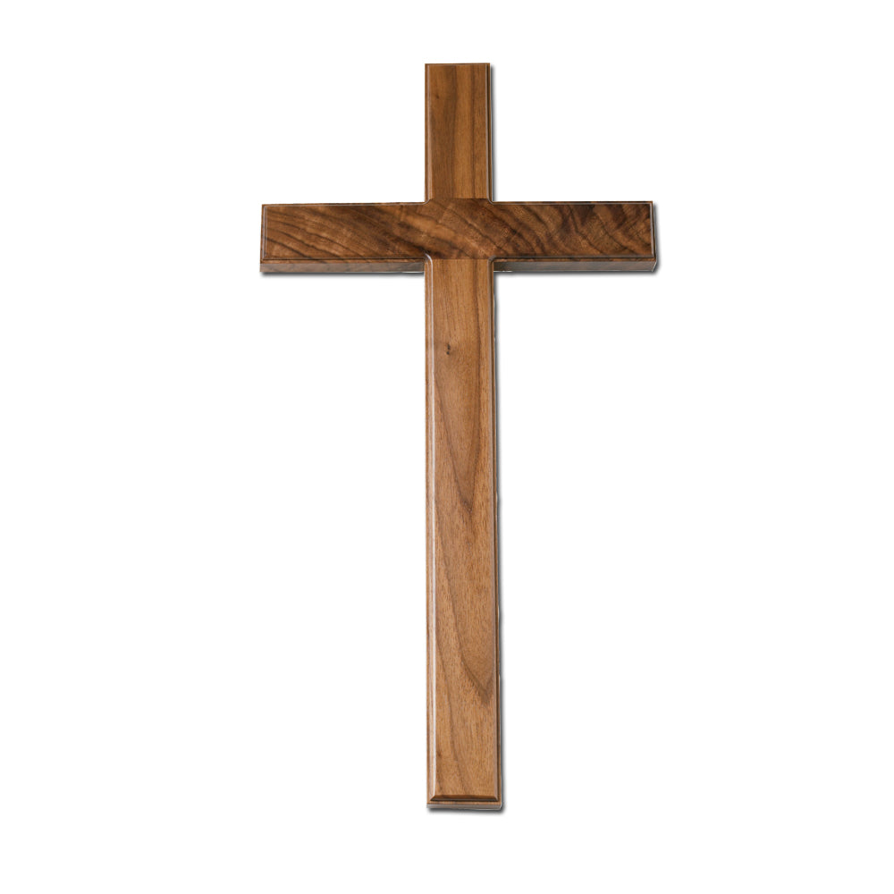 Plain Walnut Bevelled Cross 10"h - 20"h
