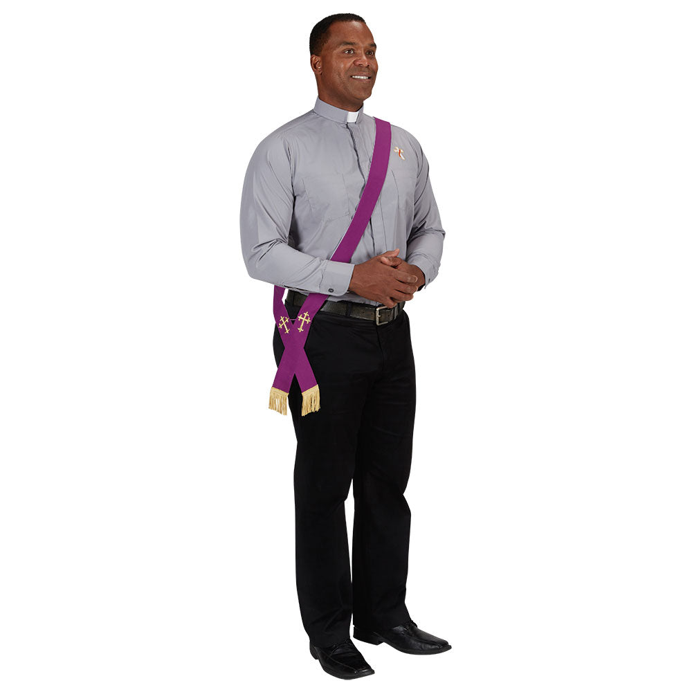 Purple/White Deacon Reversible Stole