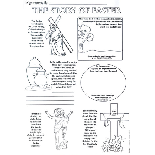 Colour Your Own Lent/Easter Posters 'The Story of Easter' Individual Pk 1