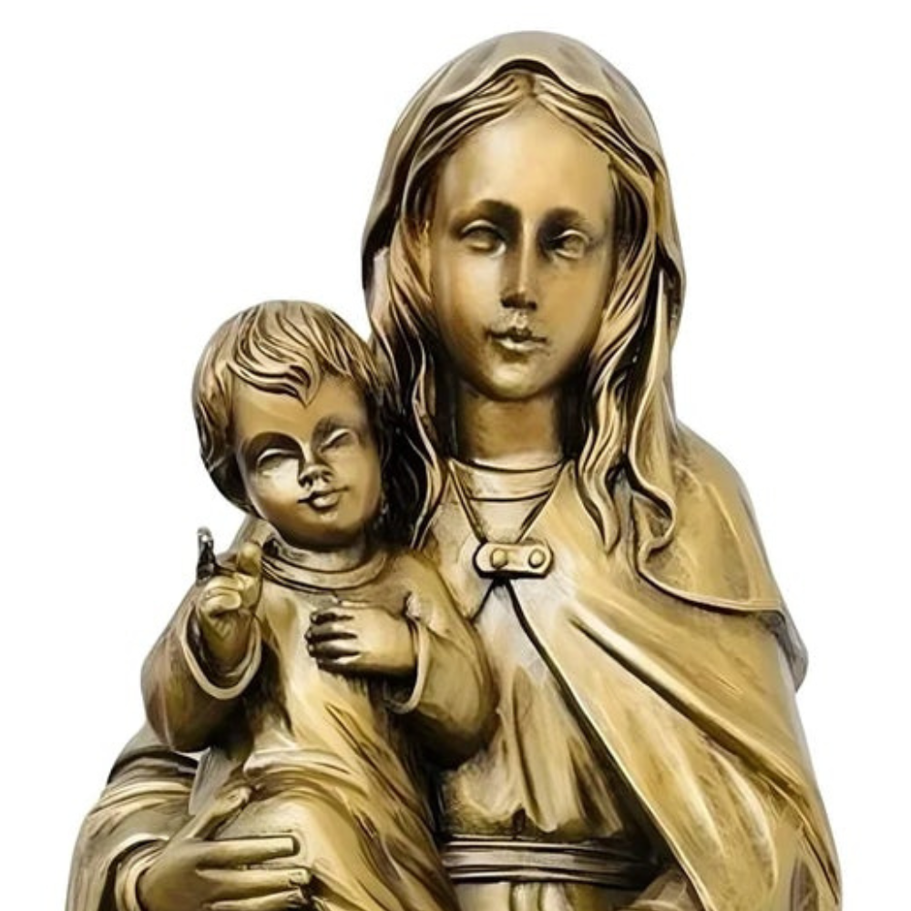 Statue Madonna with the Child Jesus in Artistic Fiber for Val Gardena