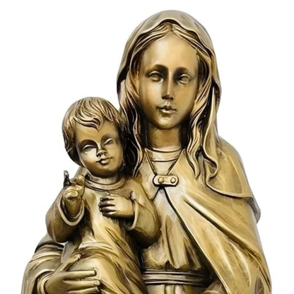 Statue Madonna with the Child Jesus in Artistic Fiber for Val Gardena
