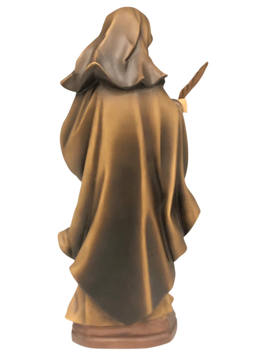 Sculpture of Saint Francesca Romana with Guardian Angel in Val Gardena Wood