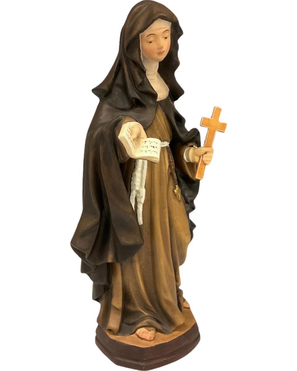 Statue of Saint Caterina Troiani in Val Gardena Wood, Hand-Painted