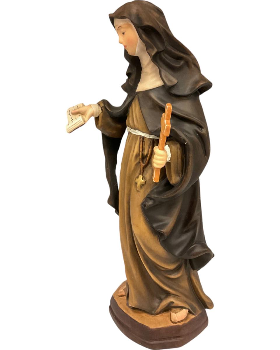 Statue of Saint Caterina Troiani in Val Gardena Wood, Hand-Painted