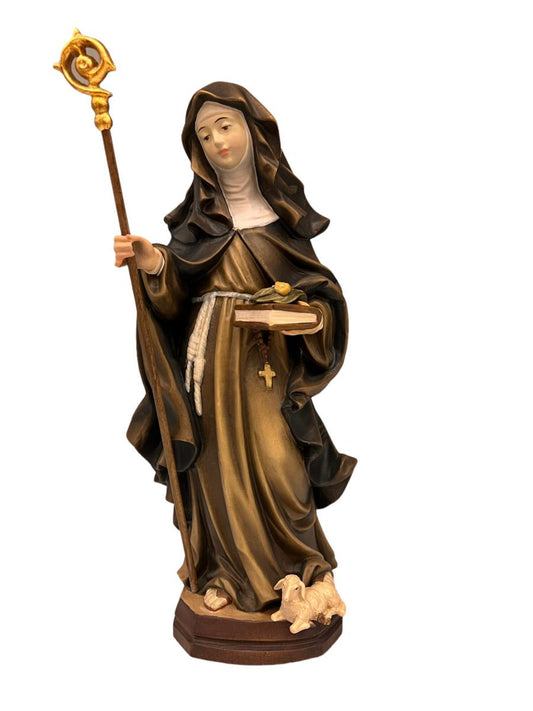 Santa Agnese di Montepulciano: Artisan Carved Wood Sculpture Val Gardena