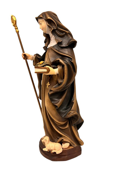 Santa Agnese di Montepulciano: Artisan Carved Wood Sculpture Val Gardena