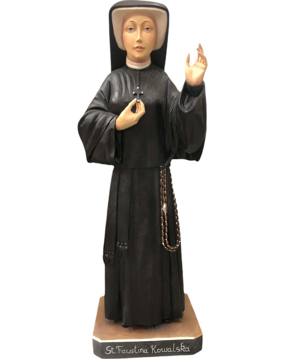 Statue Saint Faustina Kowalska: Faith and Mercy, Val Gardena Wood
