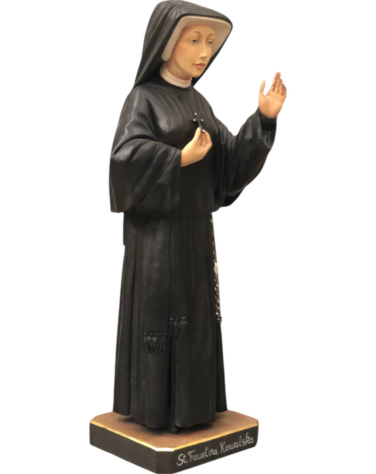 Statue Saint Faustina Kowalska: Faith and Mercy, Val Gardena Wood