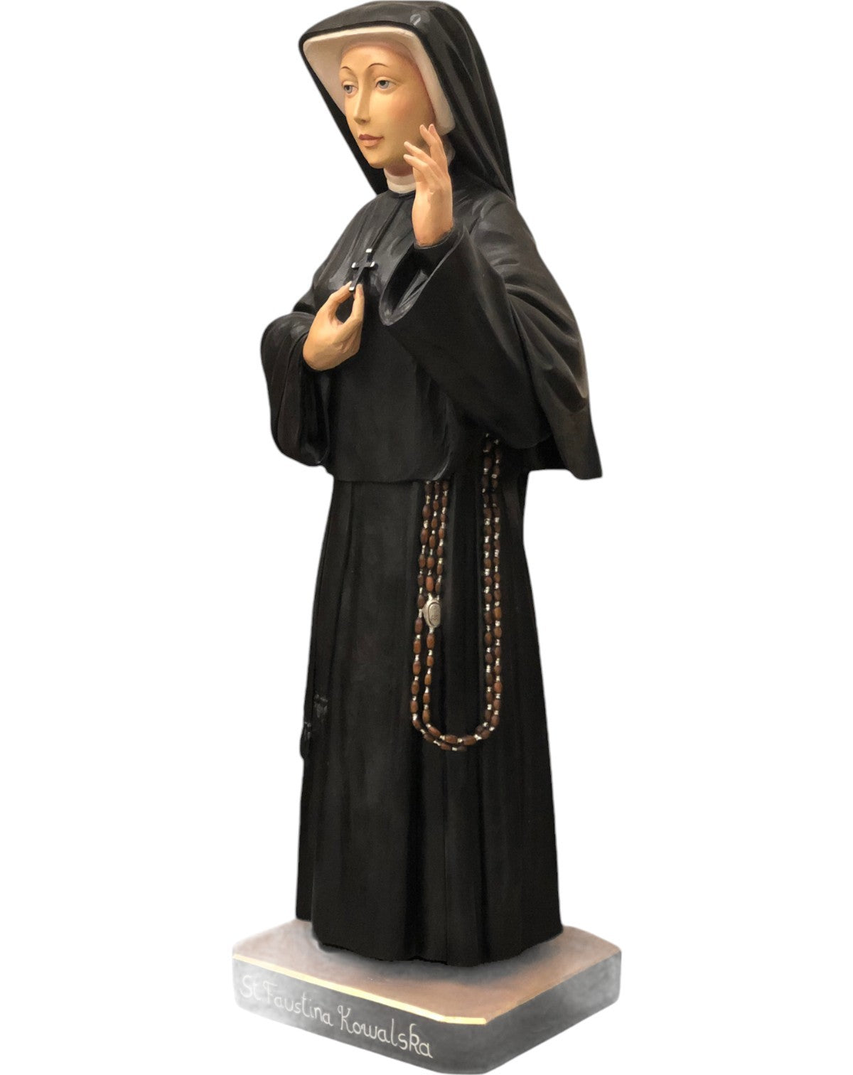 Statue Saint Faustina Kowalska: Faith and Mercy, Val Gardena Wood