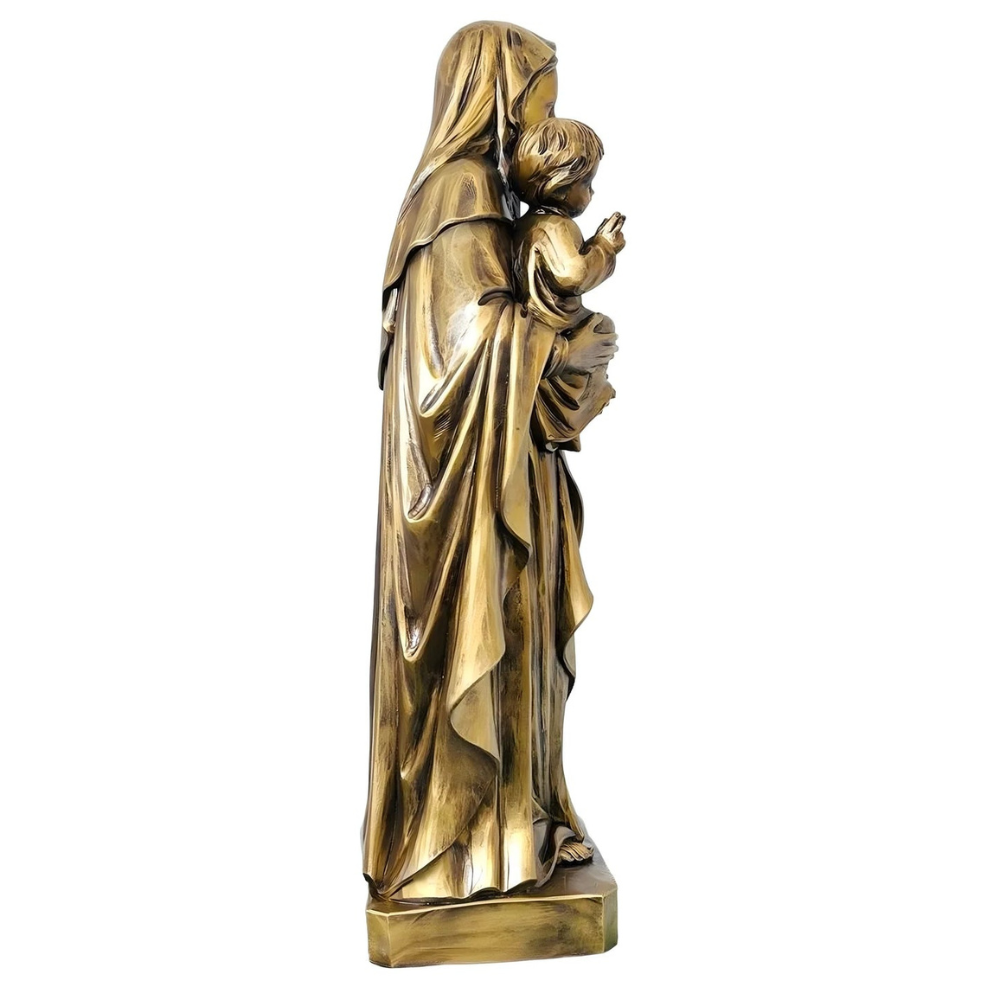 Statue Madonna with the Child Jesus in Artistic Fiber for Val Gardena