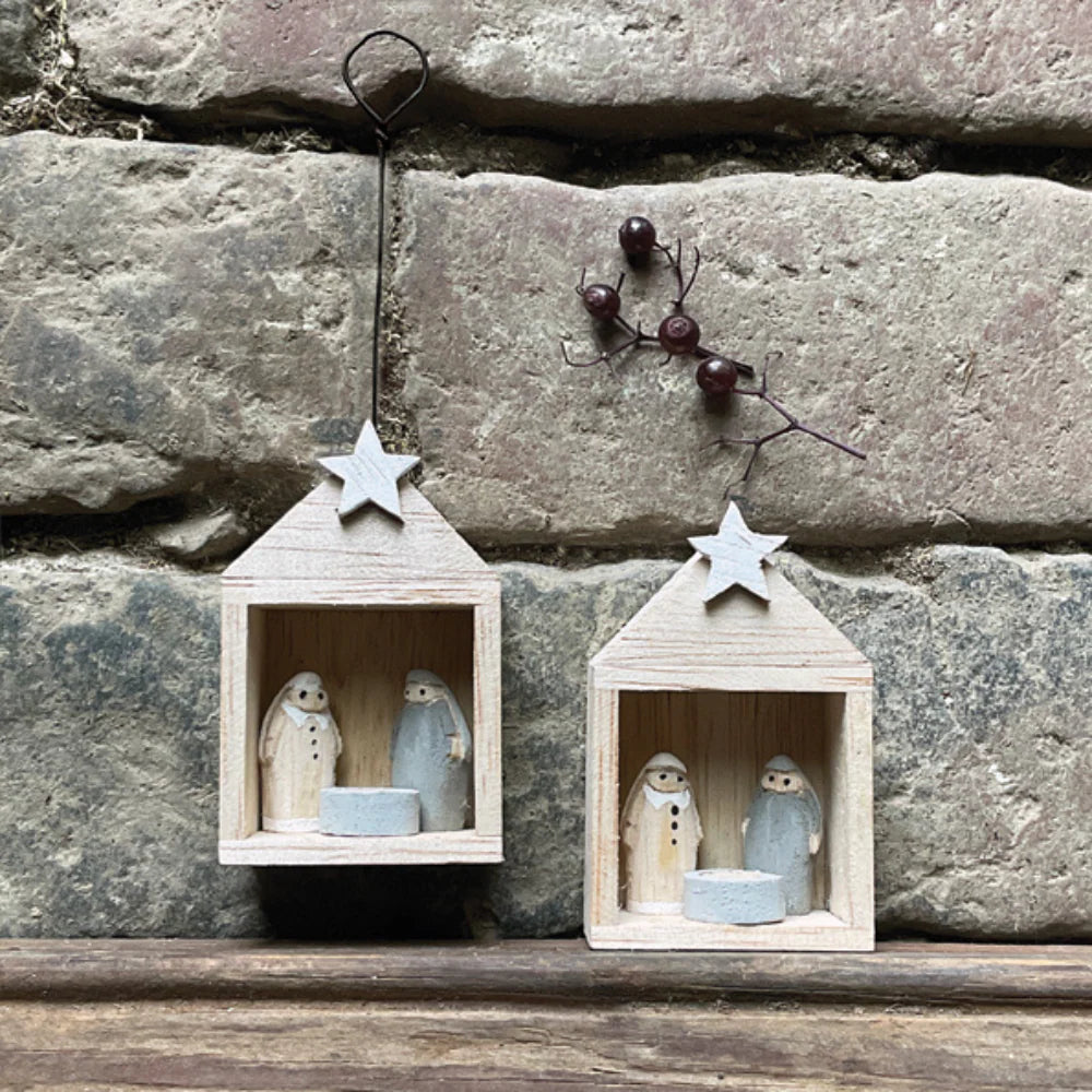 Tiny Nativity Set In Stable