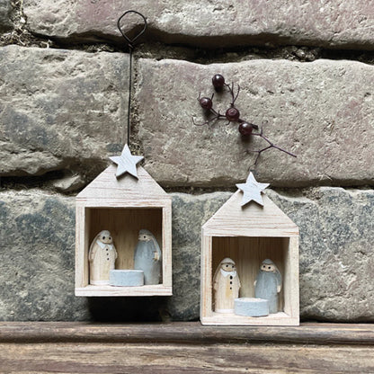 Tiny Nativity Set In Stable