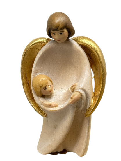 Guardian Angel Sculpture with Child | Sacred Handicrafts Val Gardena