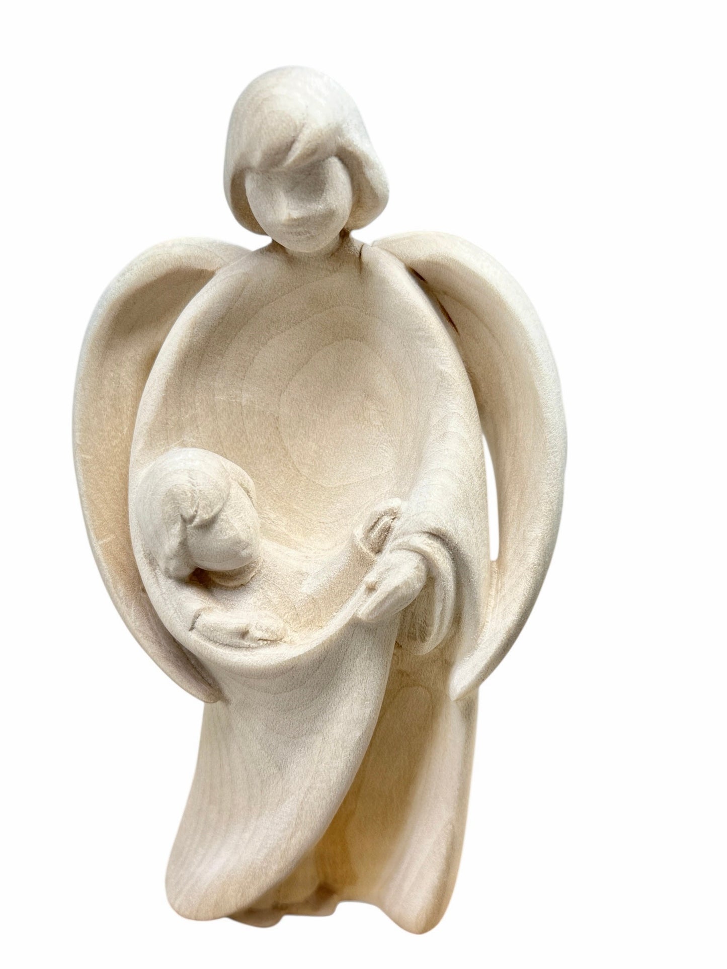 Guardian Angel Sculpture with Child | Sacred Handicrafts Val Gardena