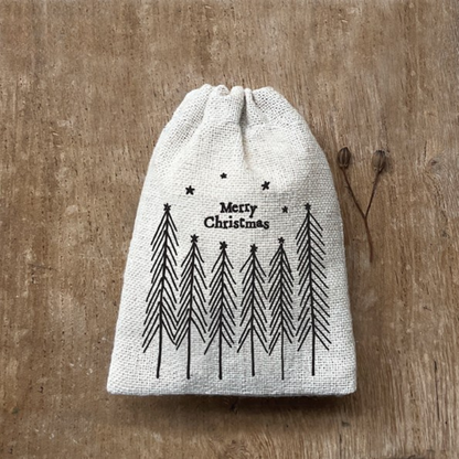 Merry Christmas Small Drawstring Bag