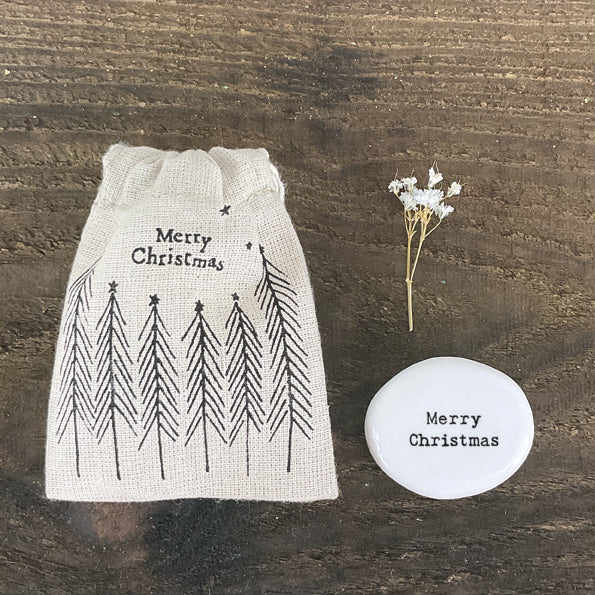 Merry Christmas Small Drawstring Bag