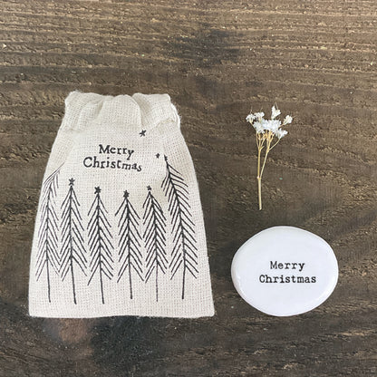 Merry Christmas Small Drawstring Bag