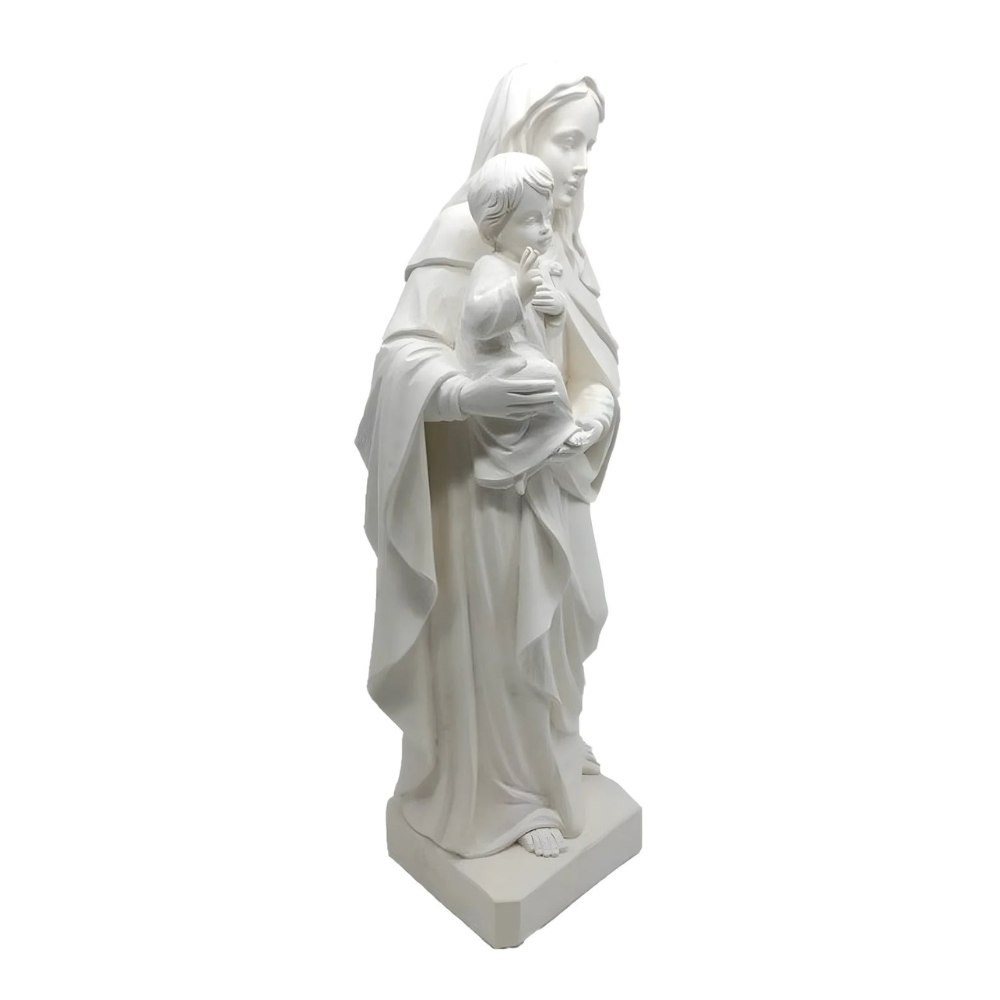 Statue Madonna with the Child Jesus in Artistic Fiber for Val Gardena