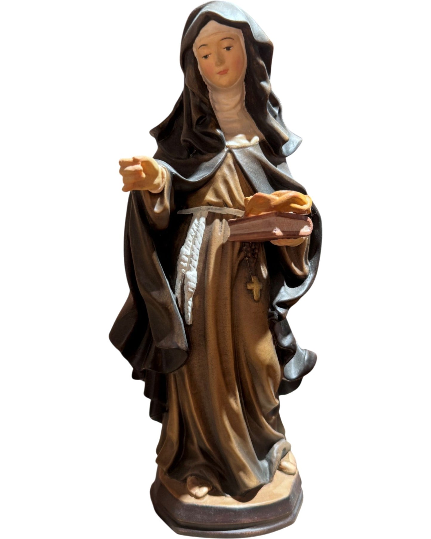 Statue of Saint Rita of Cascia with Roses and Crown of Thorns
