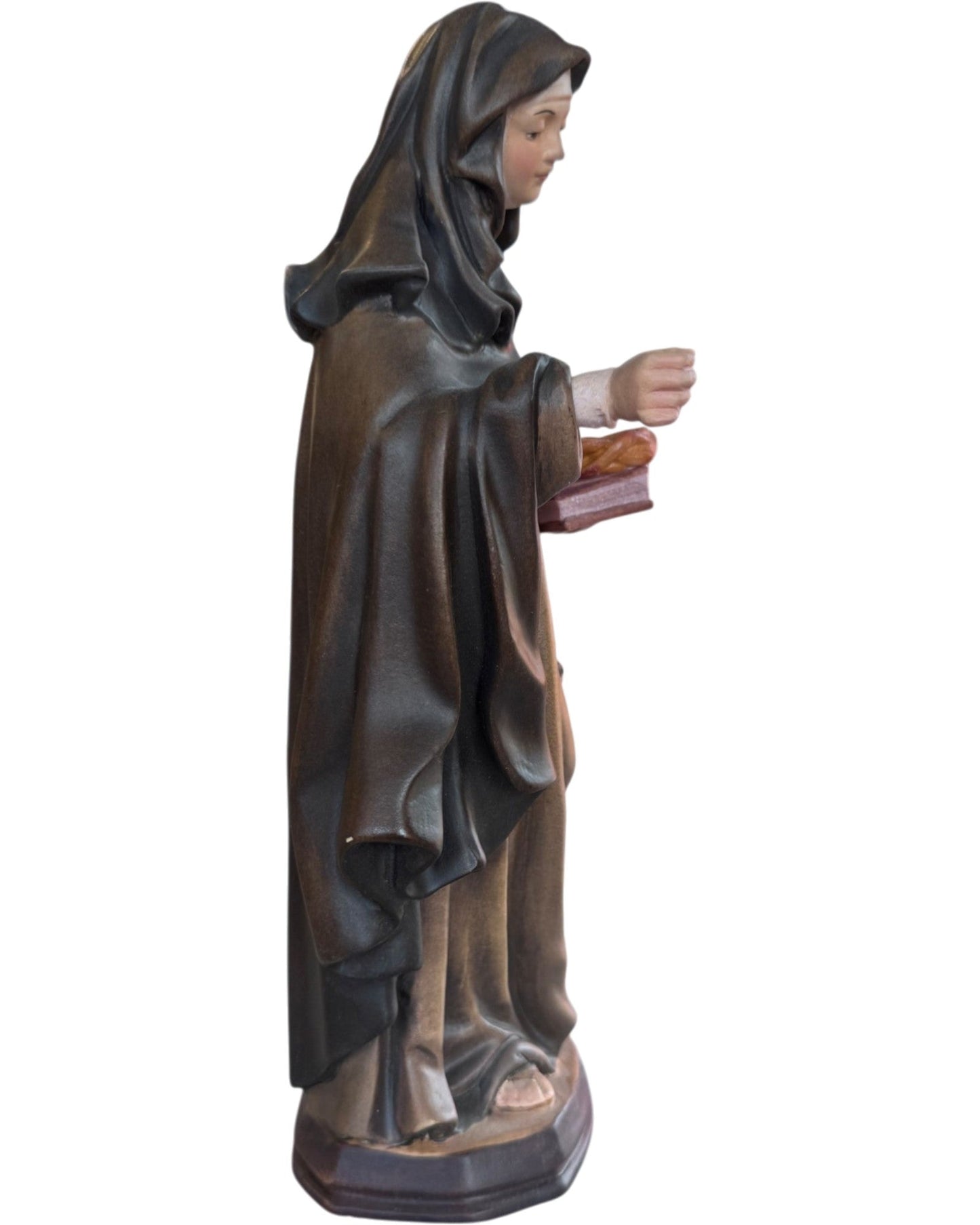 Statue of Saint Rita of Cascia with Roses and Crown of Thorns