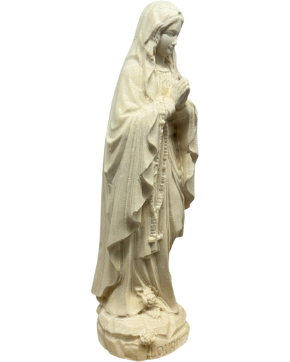 Hand-carved Lourdes Madonna statue in maple and linden wood