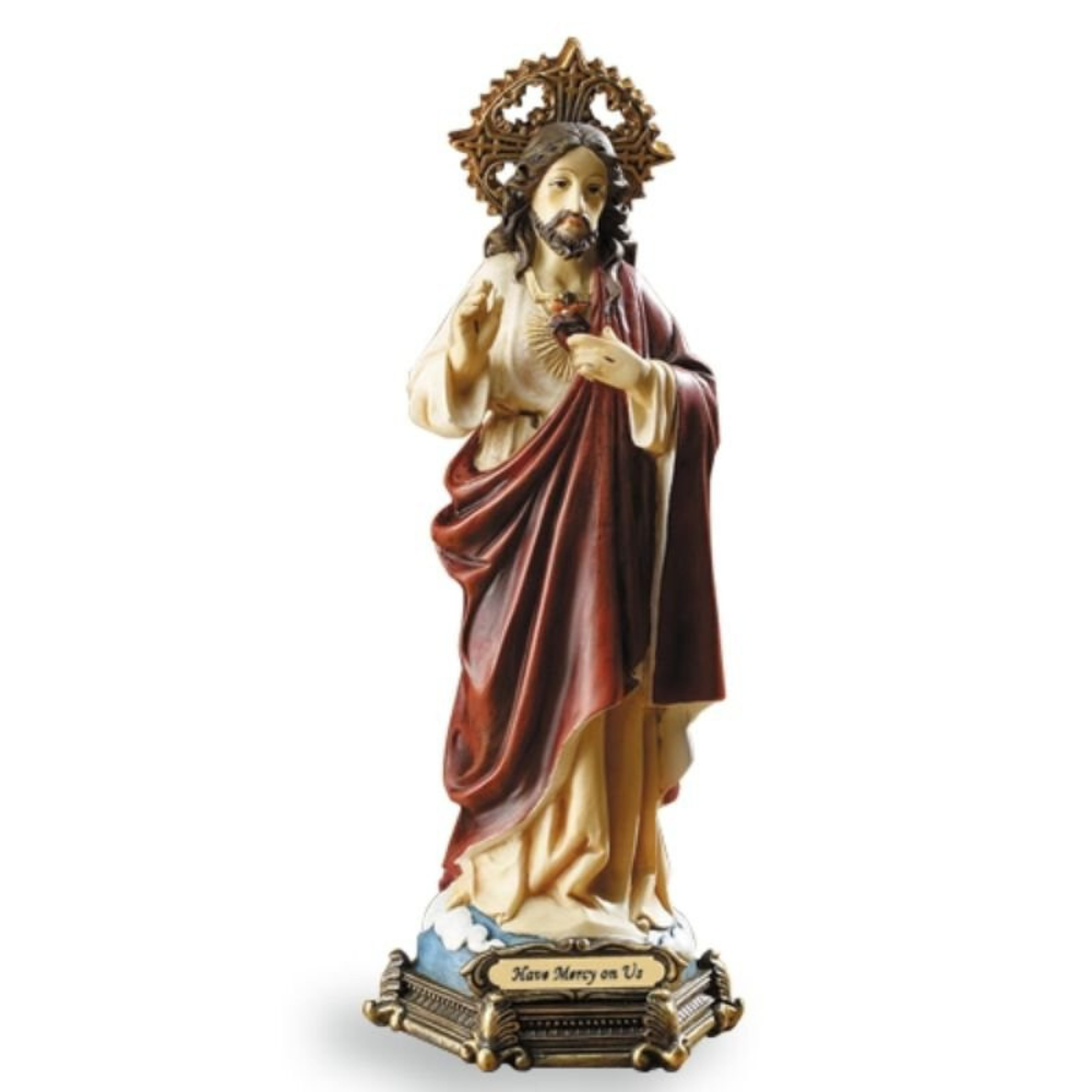 9" Sacred Heart of Jesus Resin Statue