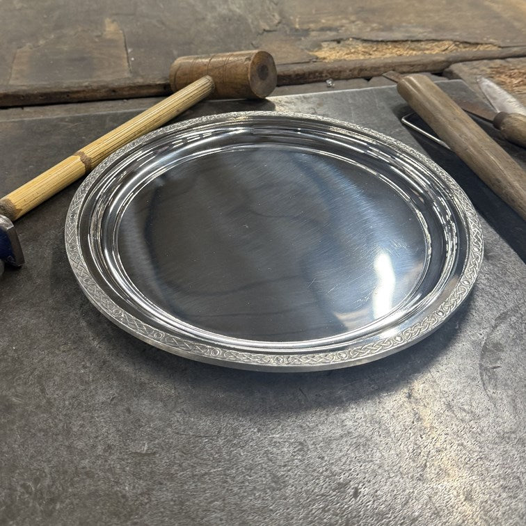 Large Celtic Rim Pewter Tray