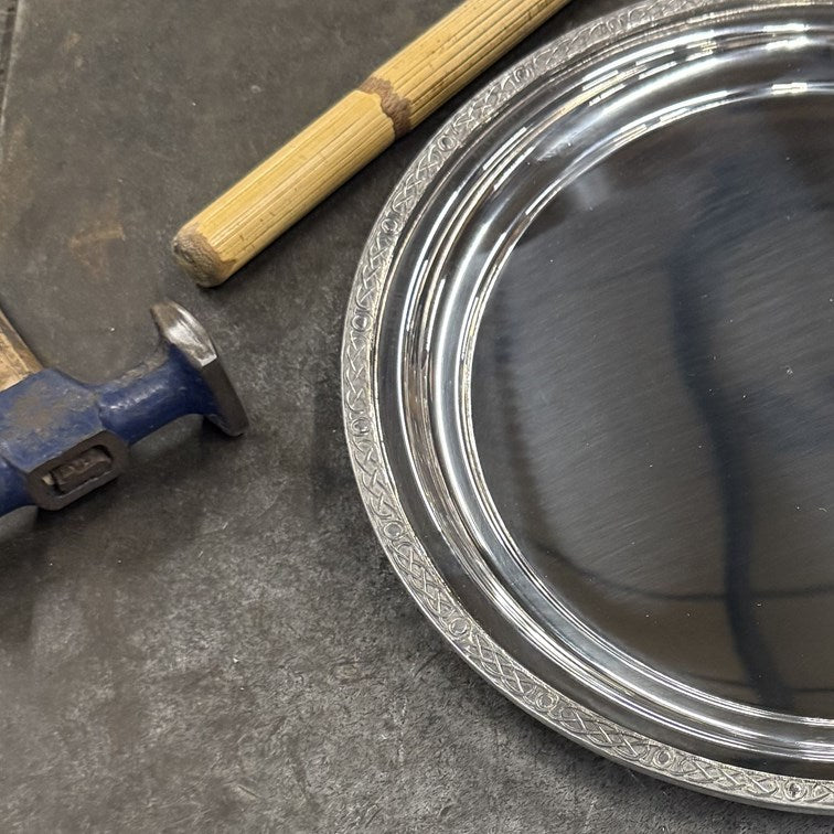 Large Celtic Rim Pewter Tray