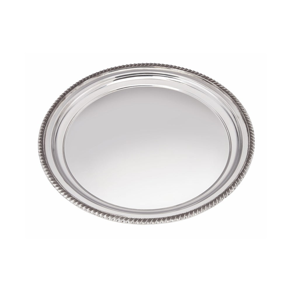 Large Gadroon Rim Pewter Tray