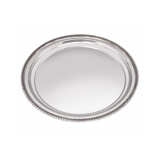 Large Gadroon Rim Pewter Tray