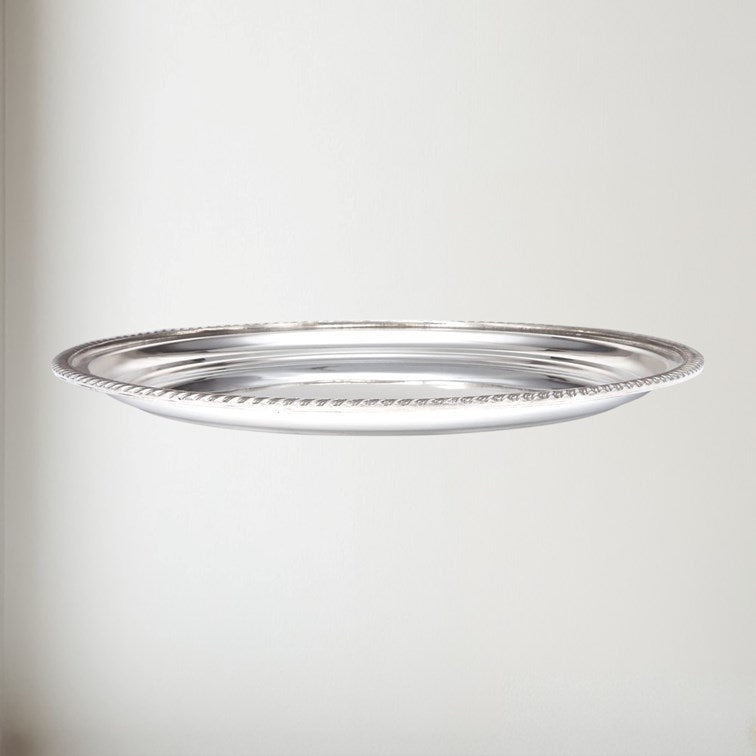 Large Gadroon Rim Pewter Tray