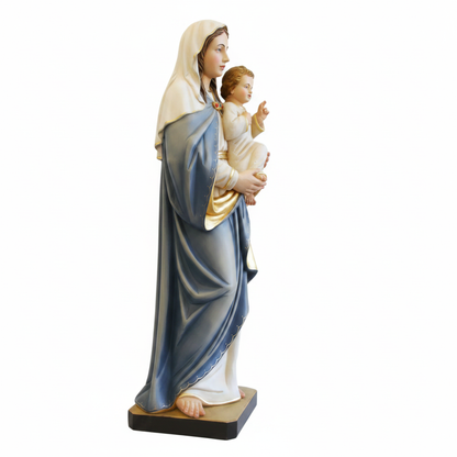 Statue Madonna with the Child Jesus in Artistic Fiber for Val Gardena