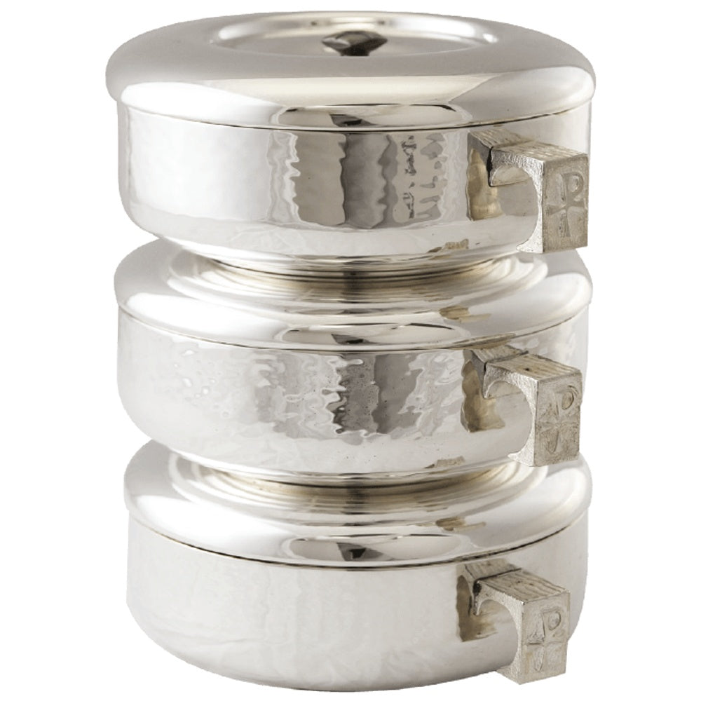 3pc. Stacking Ciboria Set, Hammered