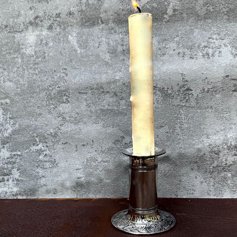 Large Celtic Base Pewter Candle Holder