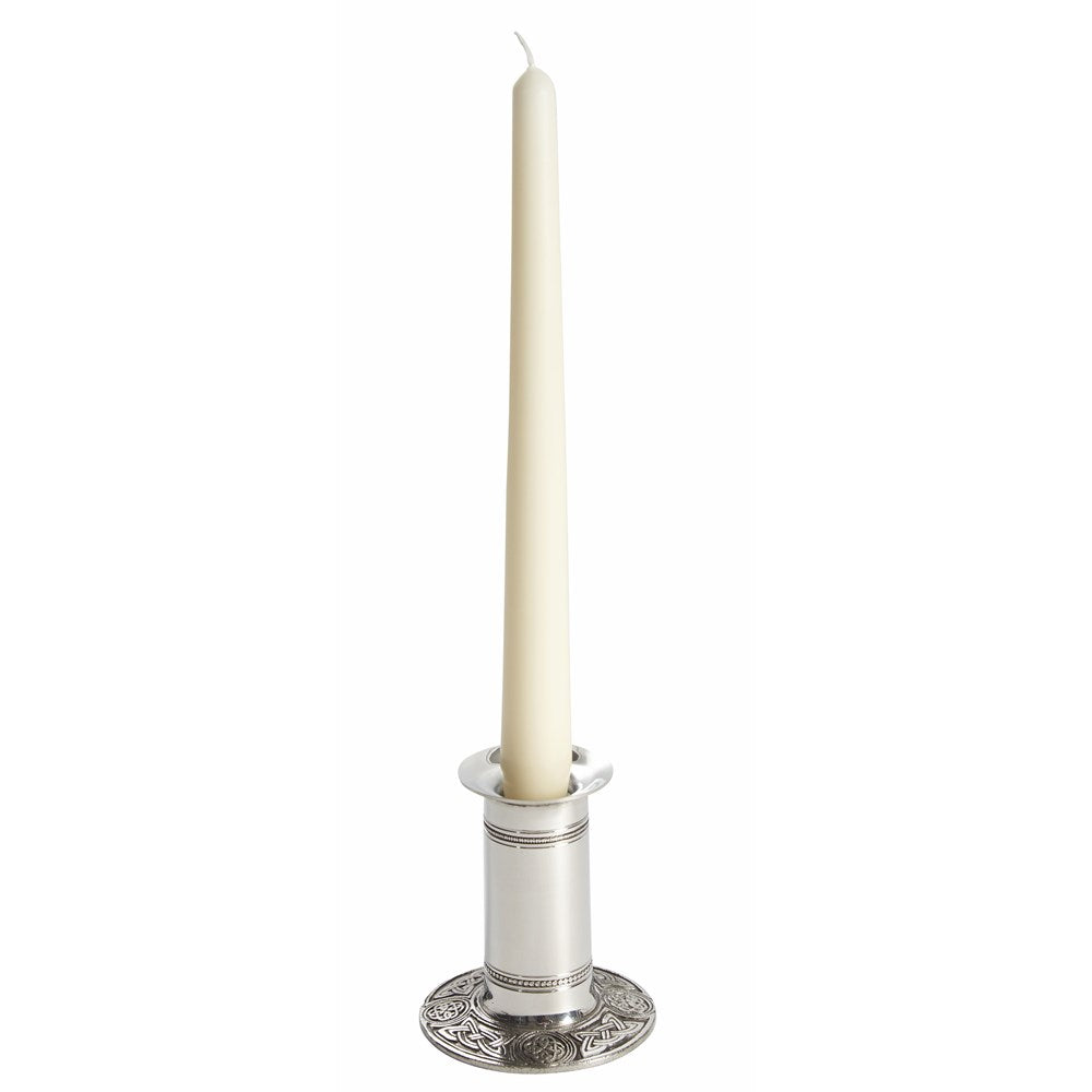 Large Celtic Base Pewter Candle Holder