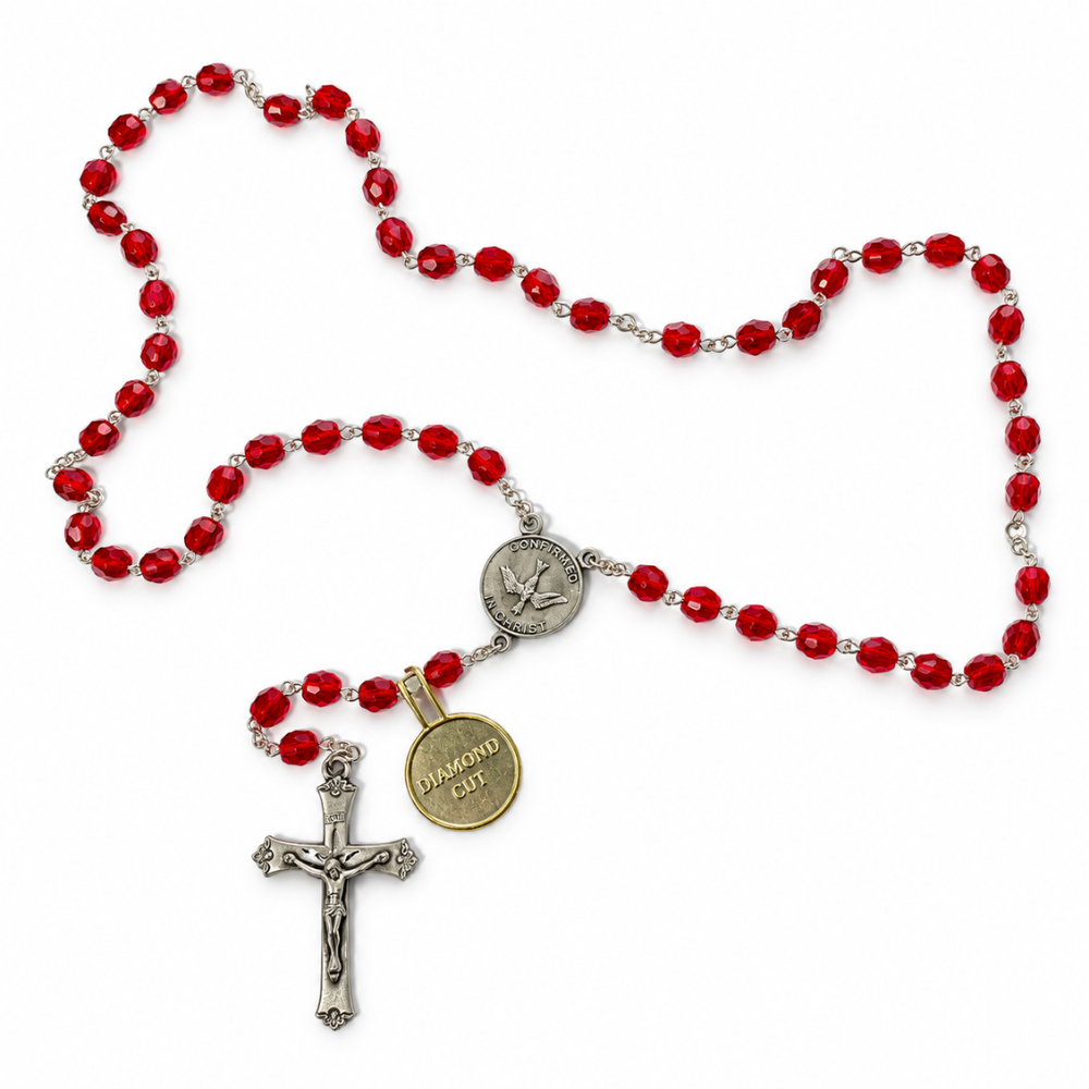 Confirmation Rosary with Crucifix - Ruby Gems